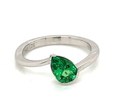 14 Karat White Gold Tsavorite Garnet Ring
